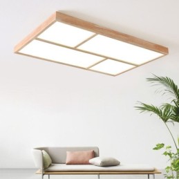 Lámpara de techo moderna minimalista de estilo madera con montaje empotrado