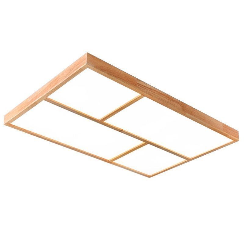 Lámpara de techo moderna minimalista de estilo madera con montaje empotrado