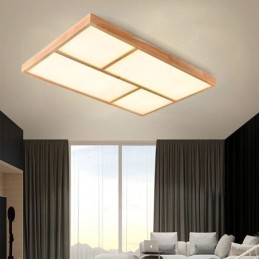 Lámpara de techo moderna minimalista de estilo madera con montaje empotrado