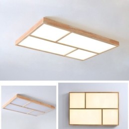 Lámpara de techo moderna minimalista de estilo madera con montaje empotrado