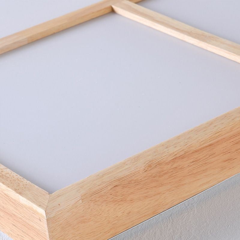 Lámpara de techo moderna minimalista de estilo madera con montaje empotrado
