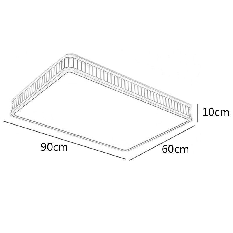 Lámpara de techo japonesa de acrílico rectangular de madera de caucho