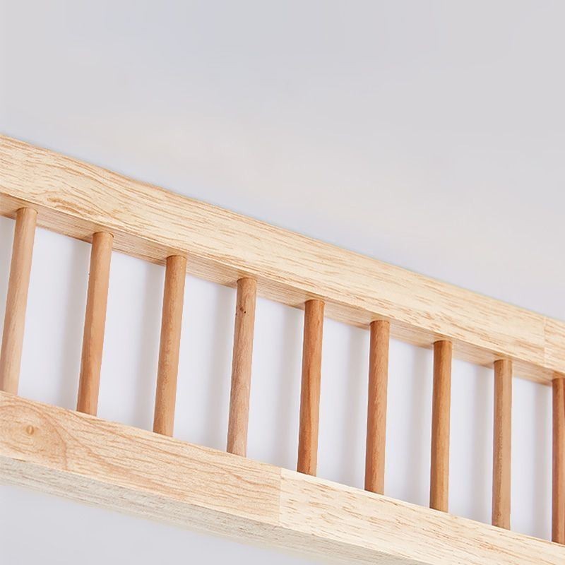 Lámpara de techo japonesa de acrílico rectangular de madera de caucho