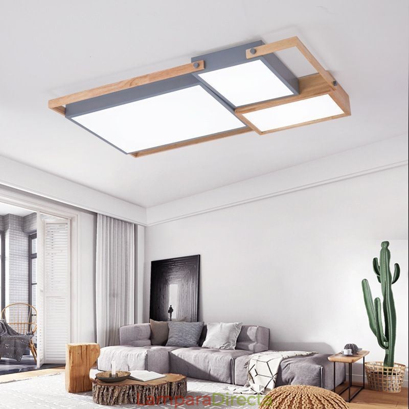 Lámpara de techo rectangular empalmada con luz de techo moderna