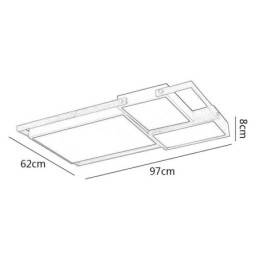Lámpara de techo rectangular empalmada con luz de techo moderna