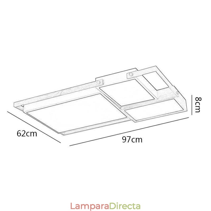 Lámpara de techo rectangular empalmada con luz de techo moderna