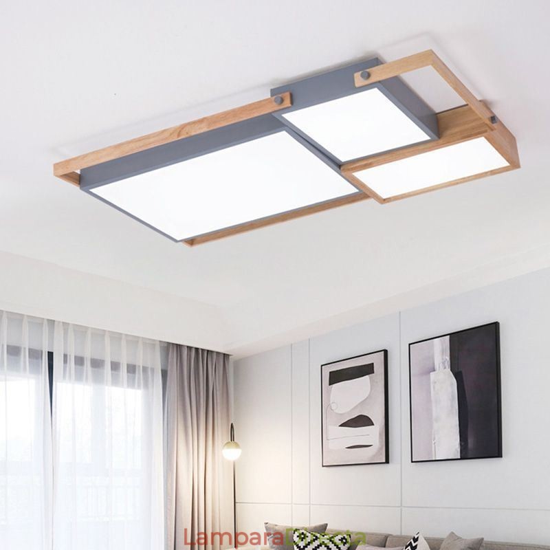 Lámpara de techo rectangular empalmada con luz de techo moderna
