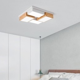 Lámpara de techo moderna de madera geométrica