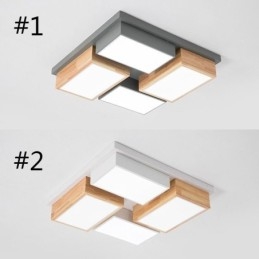 Lámpara de techo moderna de madera geométrica
