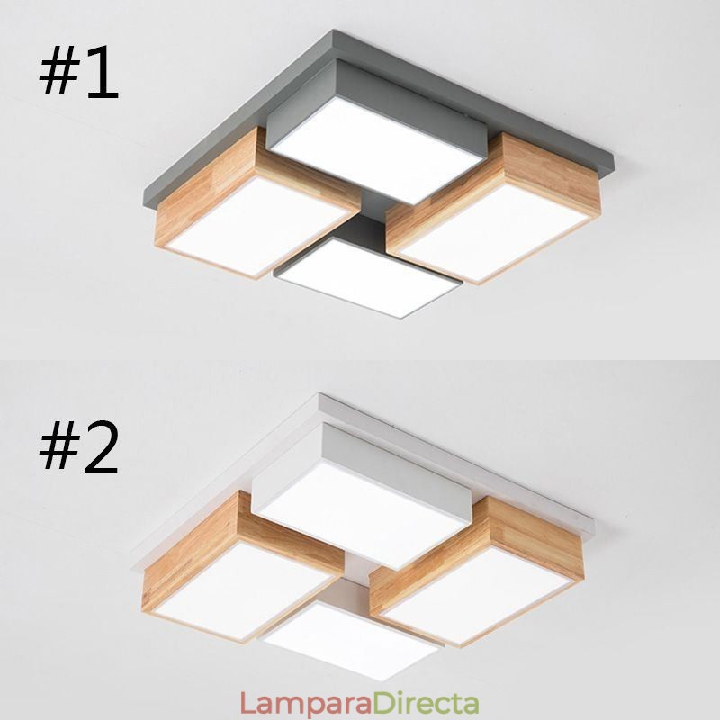 Lámpara de techo moderna de madera geométrica