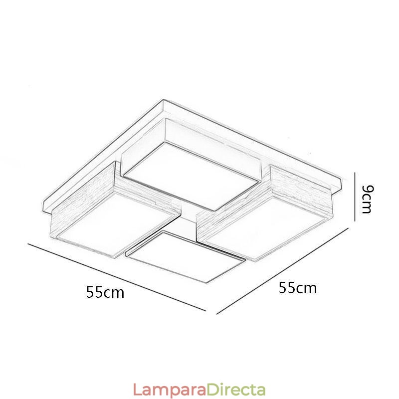 Lámpara de techo moderna de madera geométrica
