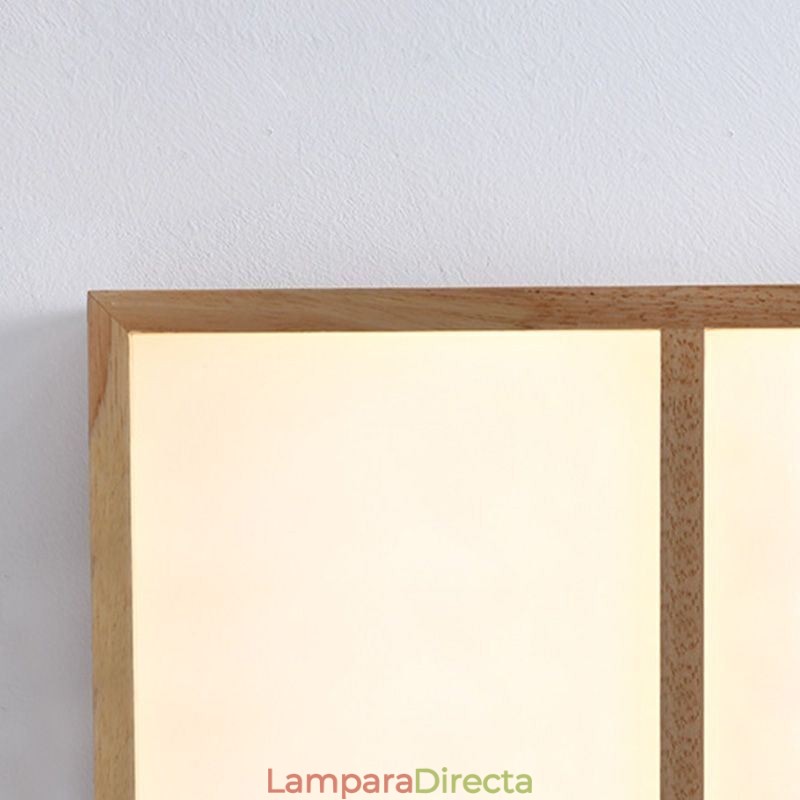 Lámpara de techo acrílica japonesa con diseño geométrico de madera