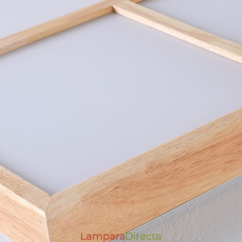 Lámpara de techo acrílica japonesa con diseño geométrico de madera