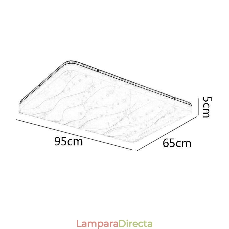 Lámpara de techo rectangular corrugada de acrílico japonés