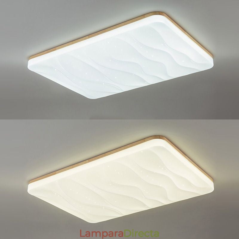Lámpara de techo rectangular corrugada de acrílico japonés