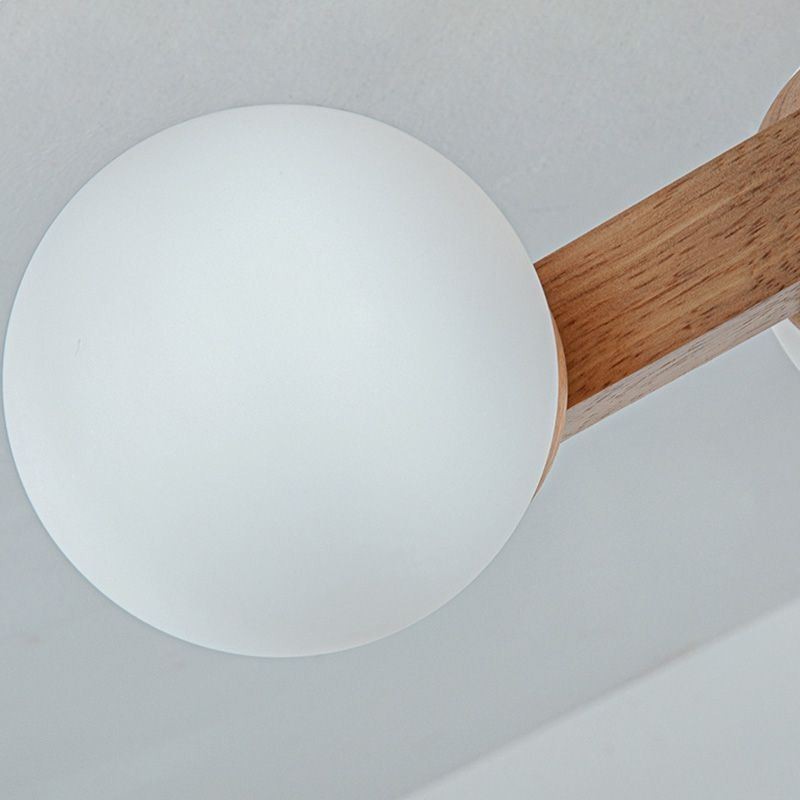 Lámpara de techo de madera japonesa con diseño molecular de frijol mágico
