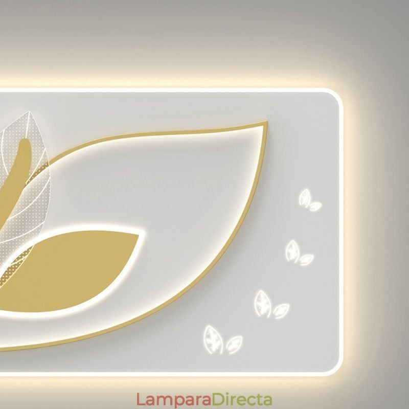 Lámpara de techo de lujo con diseño creativo de hojas