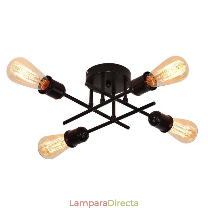 Lámpara de techo empotrada con portalámparas de 4 luces