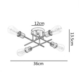 Lámpara de techo empotrada con portalámparas de 4 luces