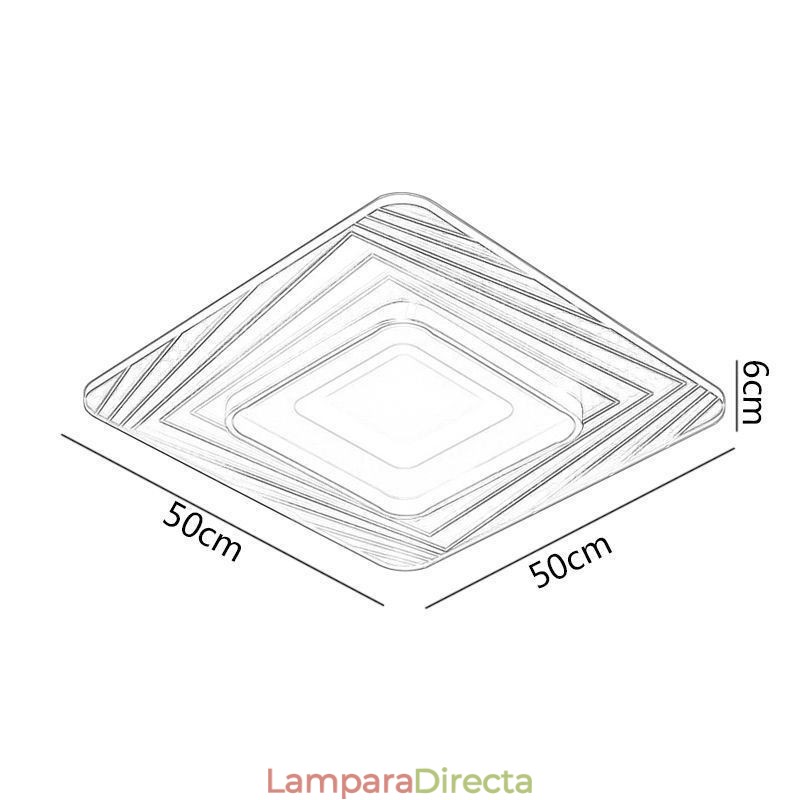 Lámpara de techo cuadrada empotrada