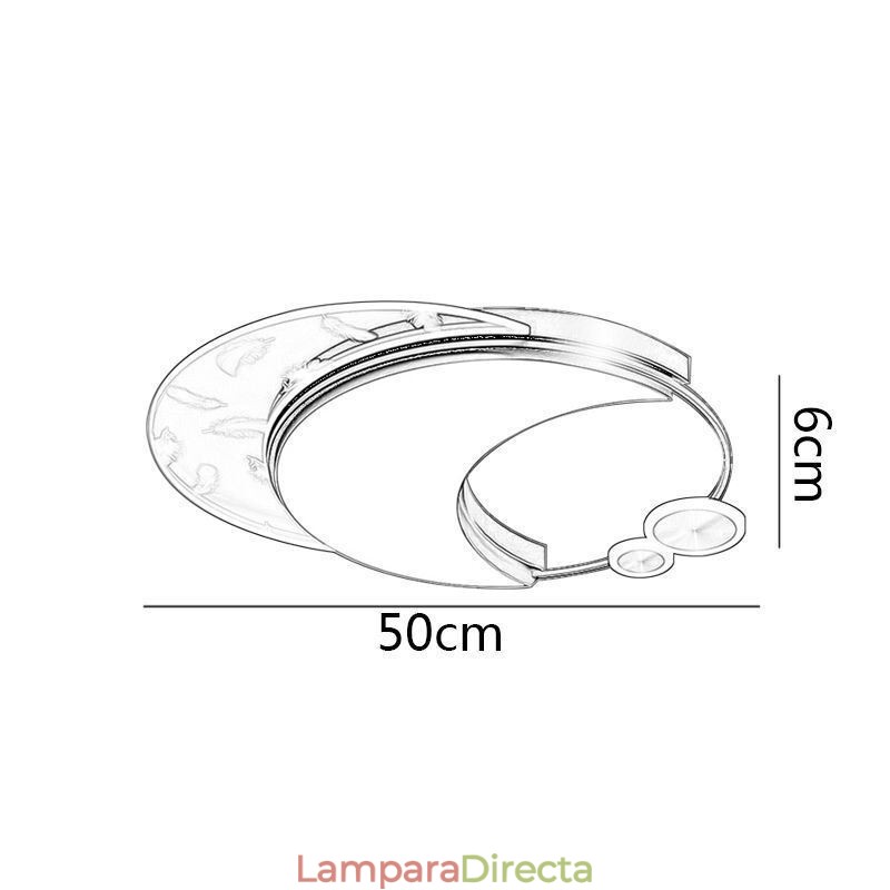 Lámpara de techo empotrada moderna con forma de luna