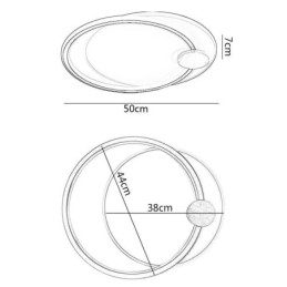 Lámpara de techo moderna de acrílico con dos anillos y montaje empotrado