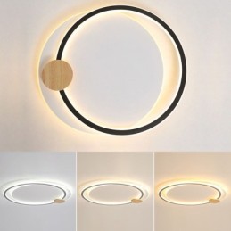 Lámpara de techo moderna de acrílico con dos anillos y montaje empotrado