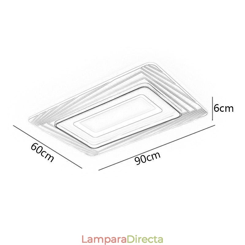 Lámpara de techo rectangular empotrada minimalista de acrílico ultrafino