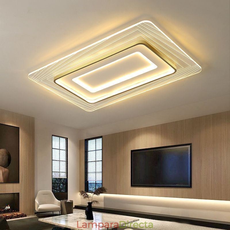 Lámpara de techo rectangular empotrada minimalista de acrílico ultrafino