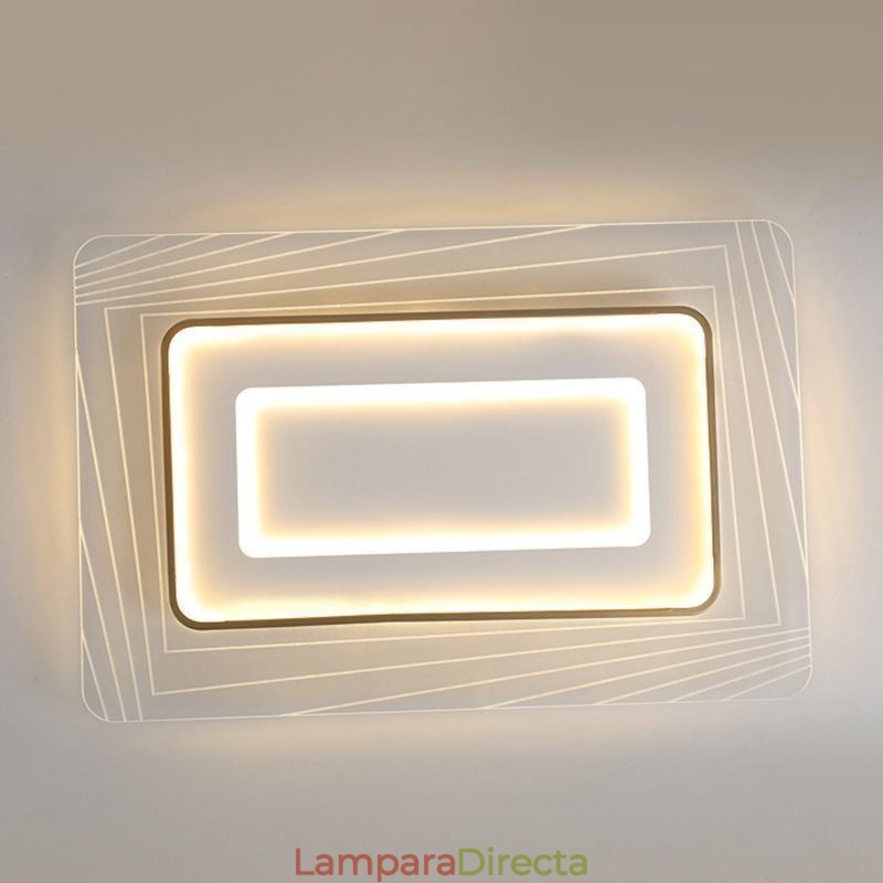 Lámpara de techo rectangular empotrada minimalista de acrílico ultrafino