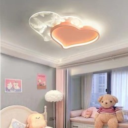 Lámpara de techo empotrada moderna con forma de corazón para niñas