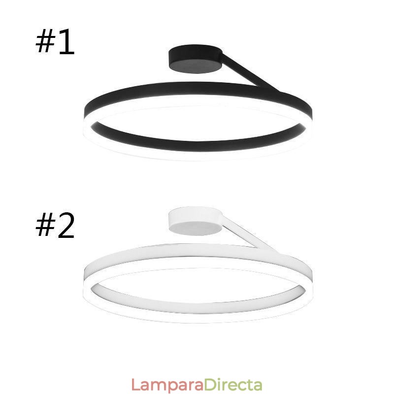 Lámpara de techo empotrada moderna, circular, con pantalla acrílica