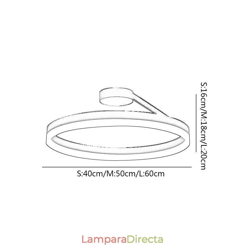 Lámpara de techo empotrada moderna, circular, con pantalla acrílica
