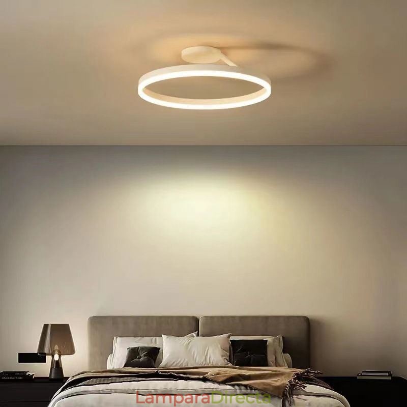 Lámpara de techo empotrada moderna, circular, con pantalla acrílica