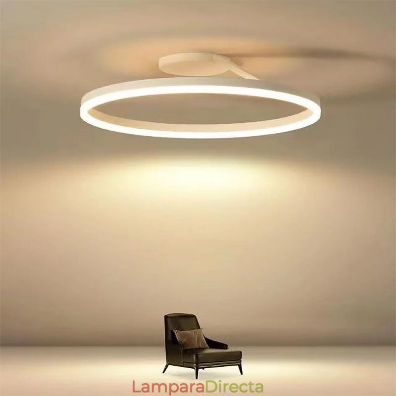Lámpara de techo empotrada moderna, circular, con pantalla acrílica