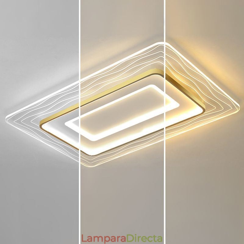 Lámpara de techo rectangular empotrada minimalista de acrílico ultrafino