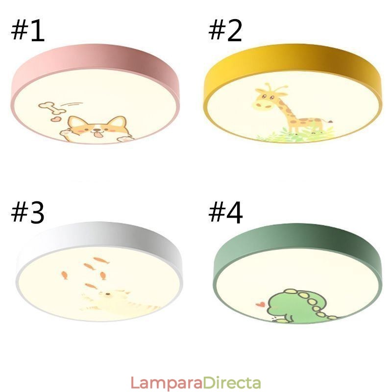 Lámpara de techo infantil con diseño de animales y dibujos animados