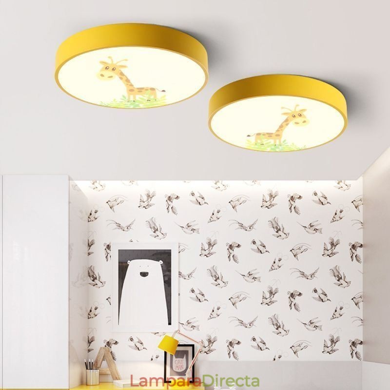 Lámpara de techo infantil con diseño de animales y dibujos animados