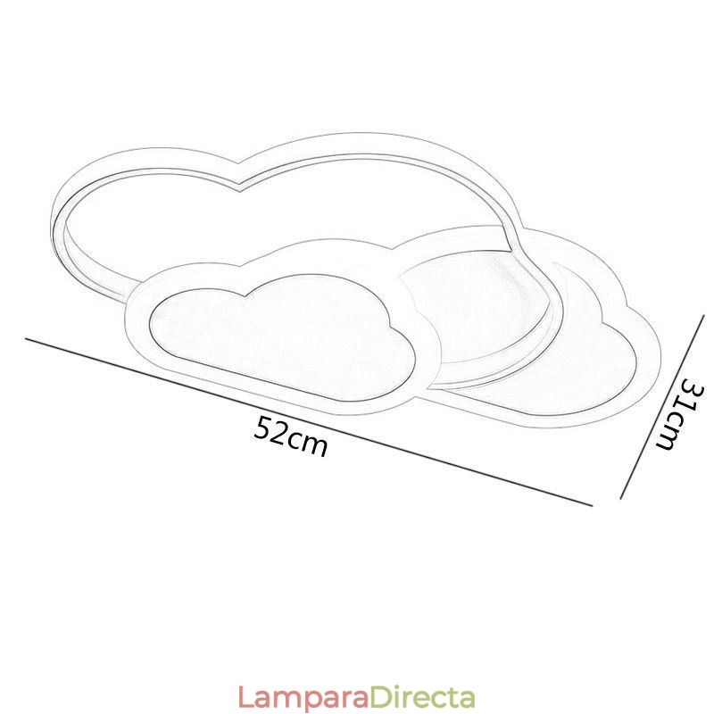 Lámpara de techo empotrada con forma de nube y luces acrílicas creativas modernas