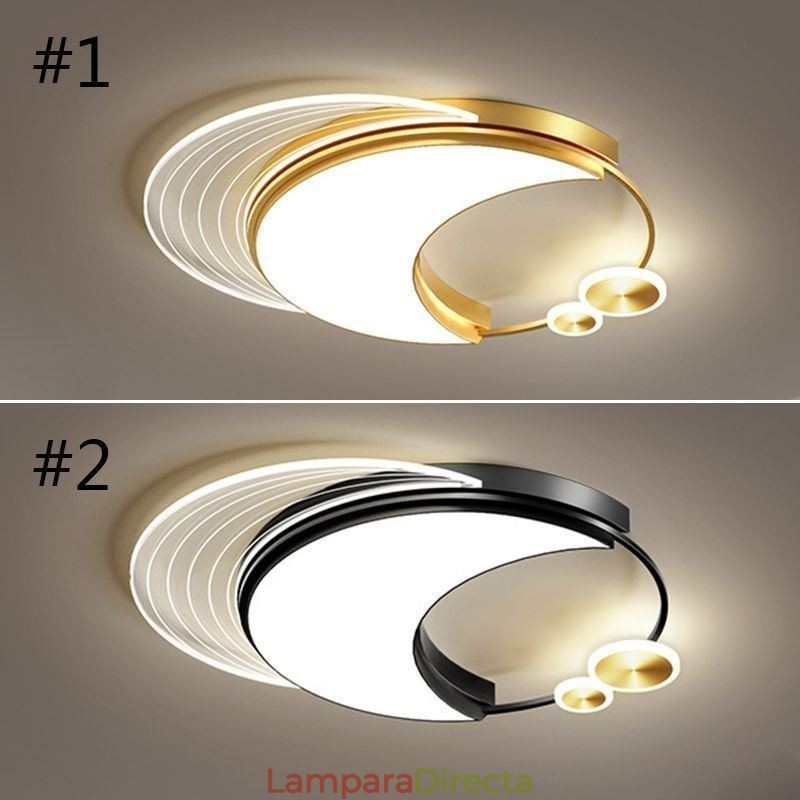 Lámpara de techo moderna regulable con forma de luna de 36 W.
