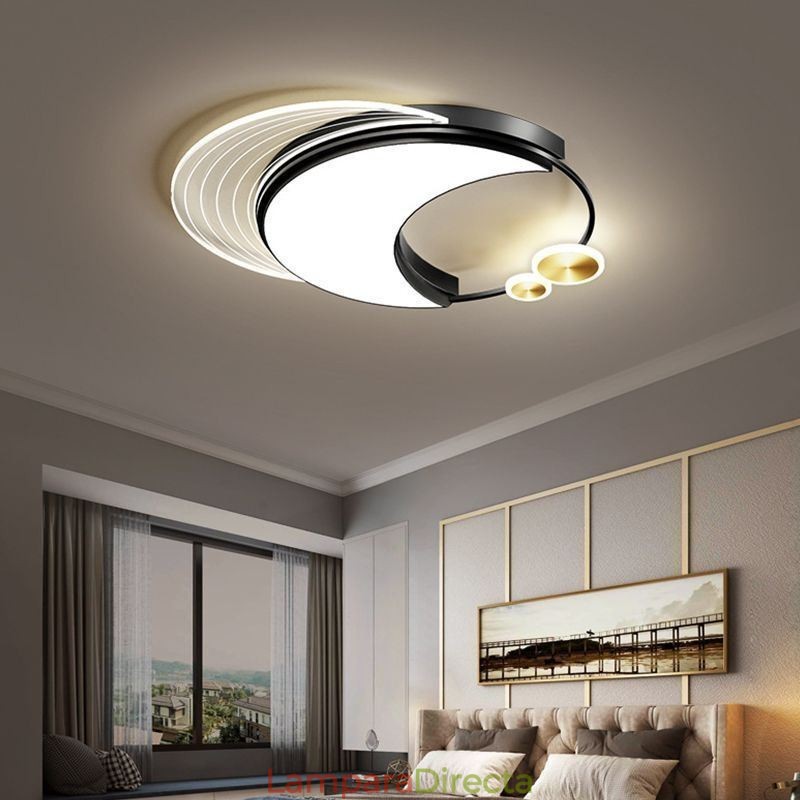 Lámpara de techo moderna regulable con forma de luna de 36 W.