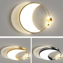 Lámpara de techo moderna regulable con forma de luna de 36 W.