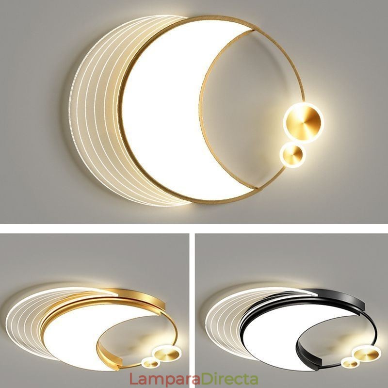 Lámpara de techo moderna regulable con forma de luna de 36 W.