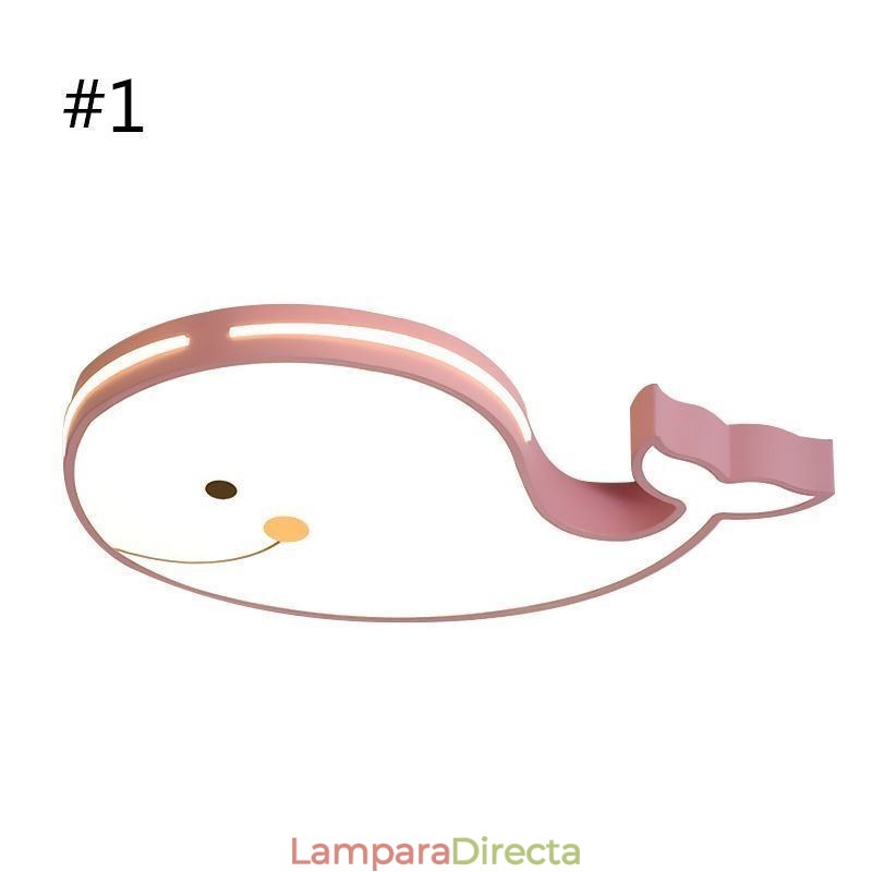 Lámpara de techo regulable con diseño de delfín, accesorio de techo creativo para niños