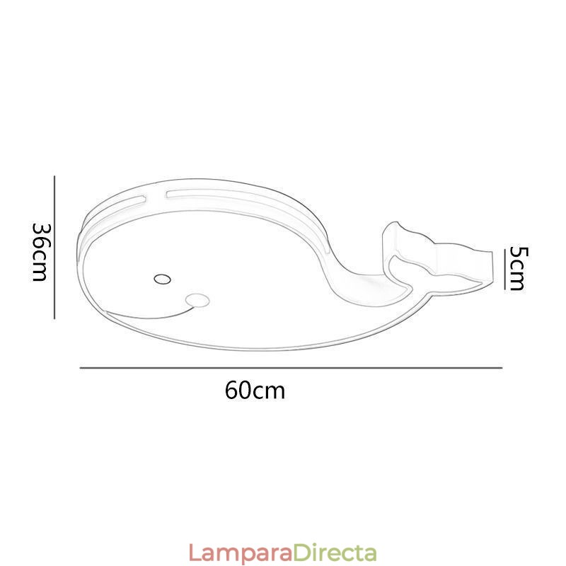 Lámpara de techo regulable con diseño de delfín, accesorio de techo creativo para niños