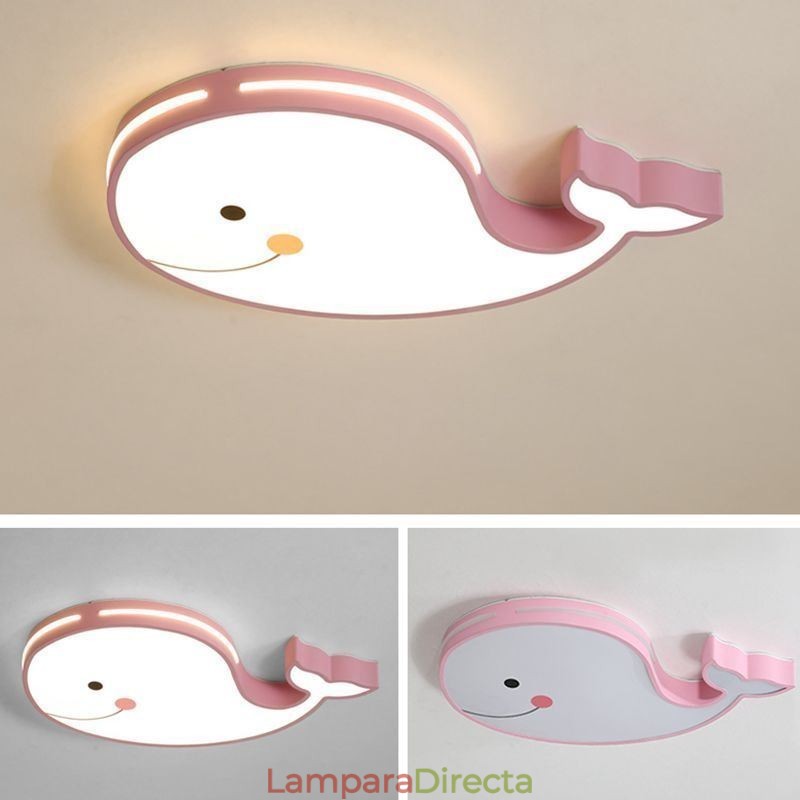 Lámpara de techo regulable con diseño de delfín, accesorio de techo creativo para niños