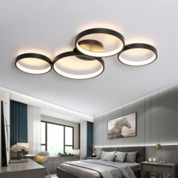 Lámpara de techo de 7200 lm, 4 anillos, accesorio de iluminación