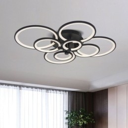 Lámpara de techo moderna con anillo circular y luz regulable