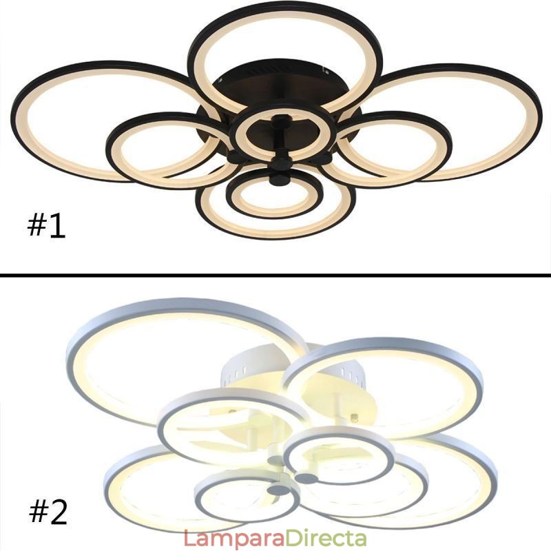 Lámpara de techo moderna con anillo circular y luz regulable