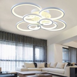Lámpara de techo moderna con anillo circular y luz regulable